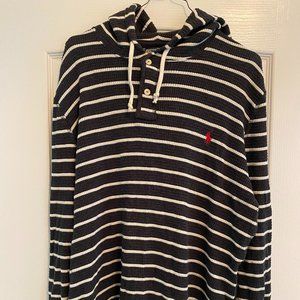 Mens Large Ralph Lauren Hooded Knit Pullover
